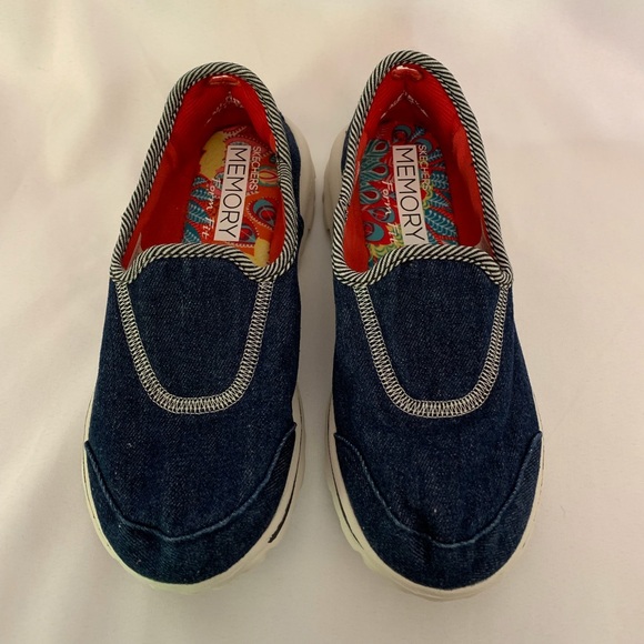 denim skechers go walk